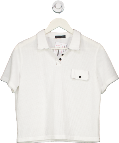 Dazy White Short Sleeve Polo Shirt