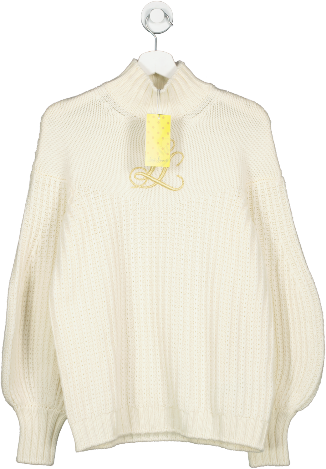 Luisa Lpagnoli Cream Embroidered Emblem Pullover UK S