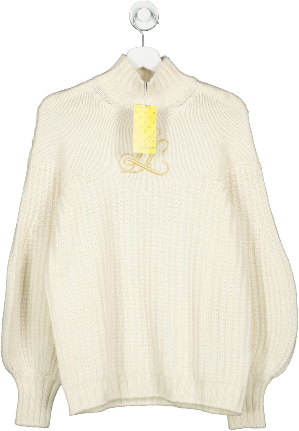 Luisa Spagnoli Cream Embroidered Emblem Pullover UK S