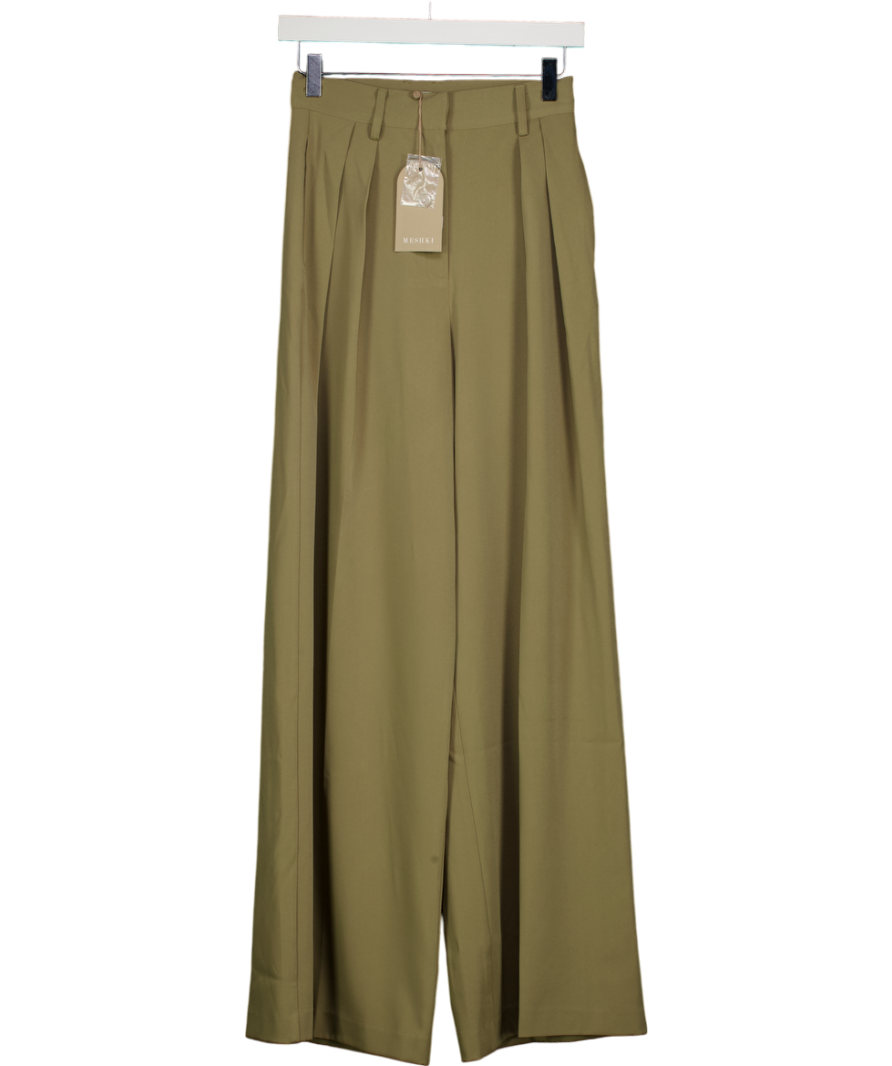 Meshki Jemima Straight Leg Pants - Olive Green UK XS