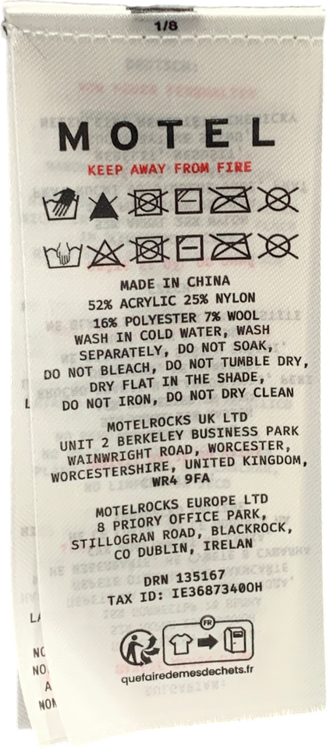 Motelrocks Grey Chunky Star Motif Jumper UK XS