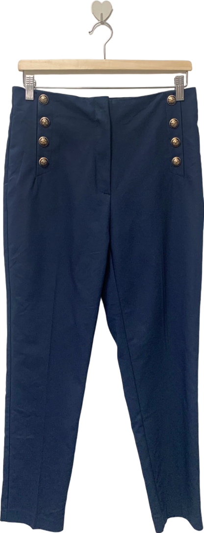 Mango Navy Blue Sailor Trousers UK 12
