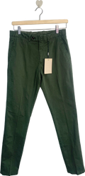 Suitsupply Green Porto Novo Slim Leg Straight Chinos Stretch Cotton EU 44 W28