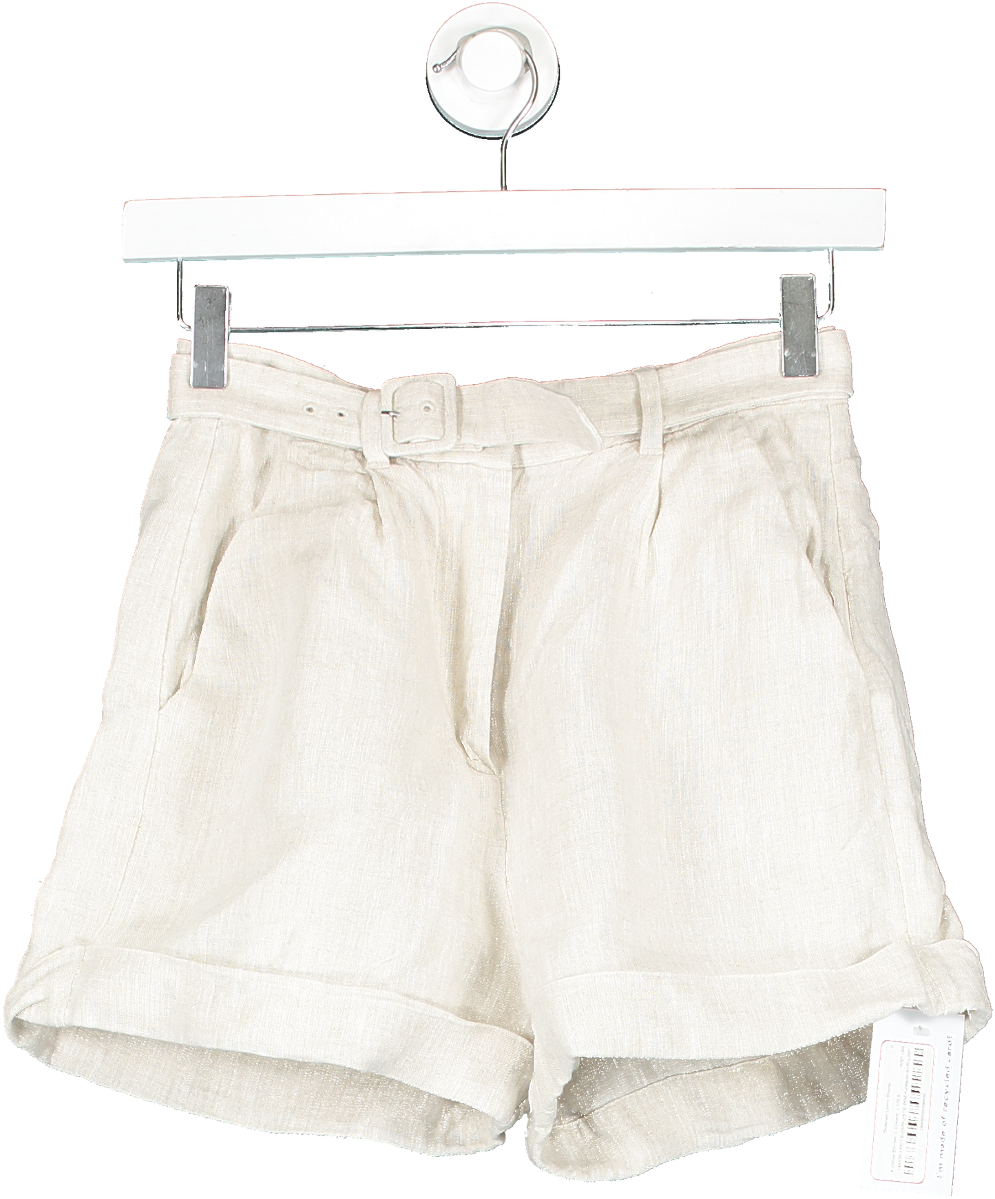 & Other Stories Cream Relaxed Linen Shorts UK 4-6