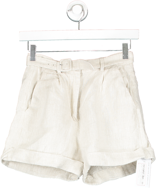 & Other Stories Cream Relaxed Linen Shorts UK 4-6