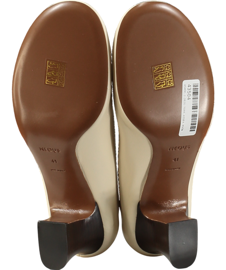 Neous Cream Leather Heeled Pumps UK 8 EU 41 👠