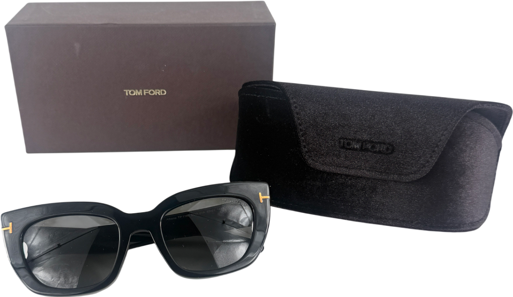 Tom Ford Athena Tf1190 Tf 1190 01a Shiny Black Sunglasses in Case & Box