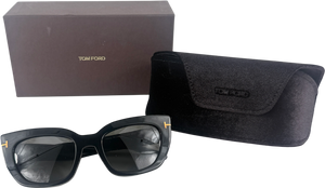 Tom Ford Athena Tf1190 Tf 1190 01a Shiny Black Sunglasses in Case & Box