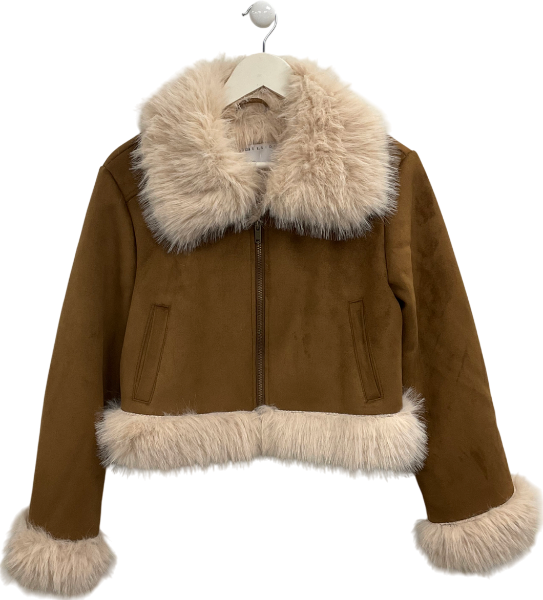 ASOS Cream Fur Collar And Cuff Jacket UK S