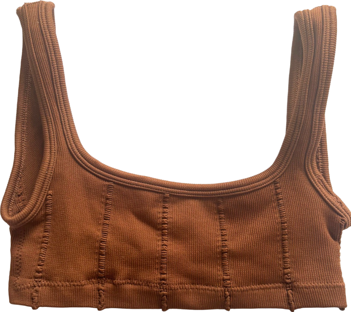 Out From Under Brown Ribbed Tank Crop Top XS