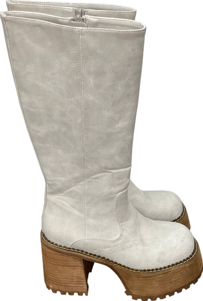 Delias Grey Vintage Soul Knee High Boots UK 6 EU 39 👠