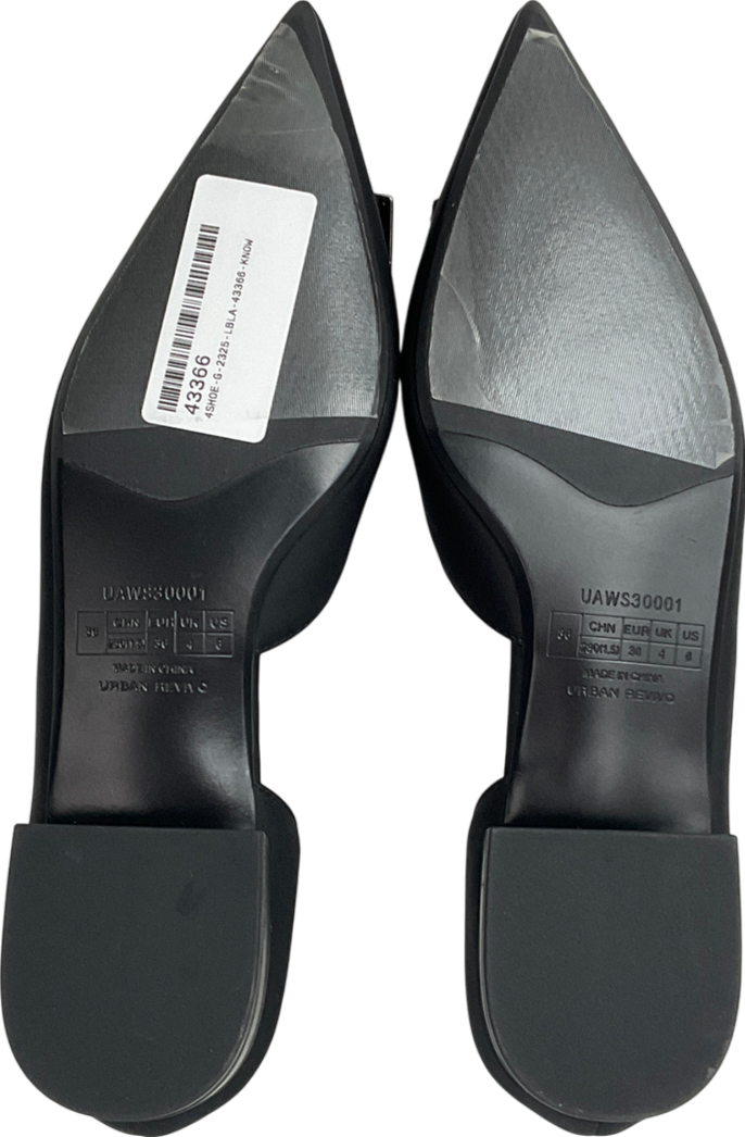 Urban Revivo Black Buckle Decor Flats UK 4 EU 37 👠