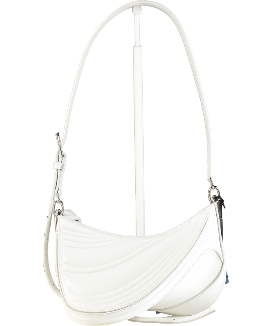 Mugler White Spiral Embossed Curve Crossbody Bag One Size