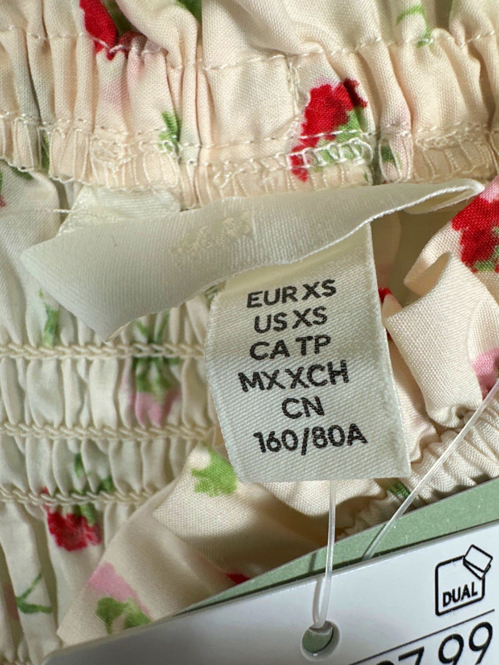 H&M Cream Floral Print Maxi Dress UK XS