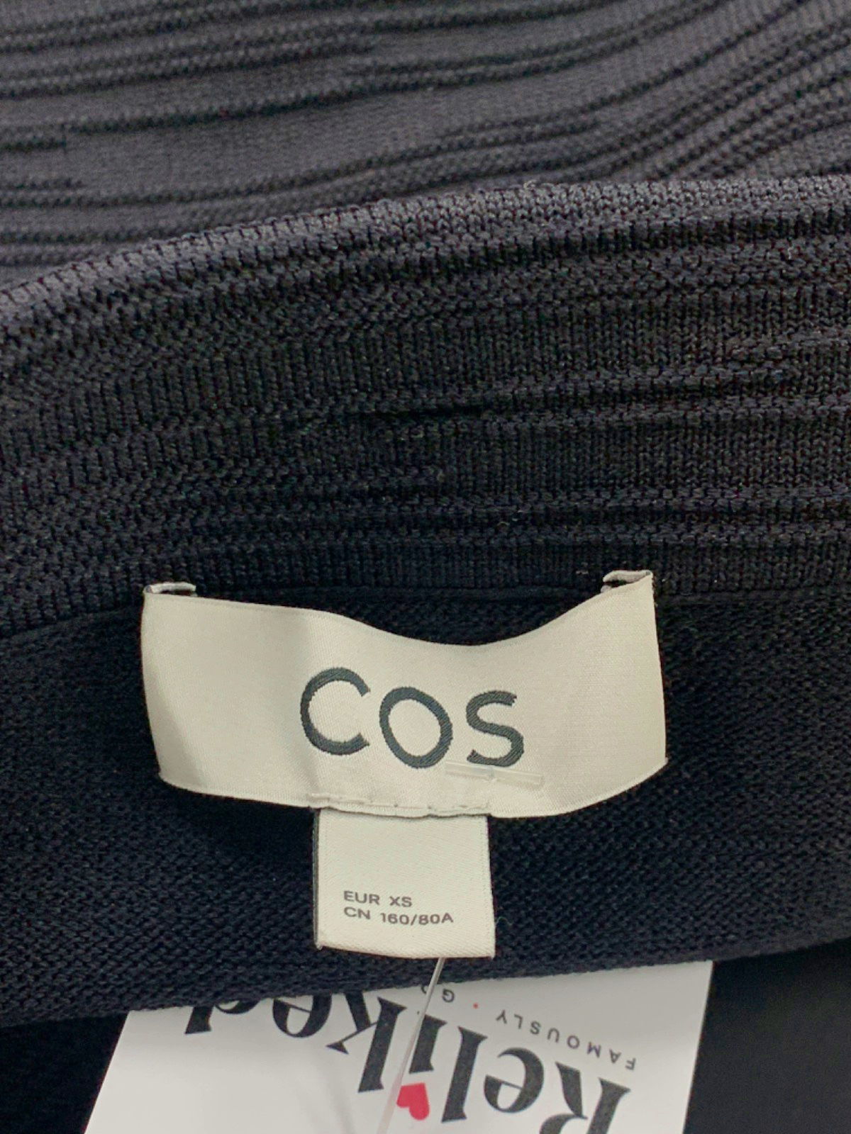 COS Black Strapless Knit Top XS