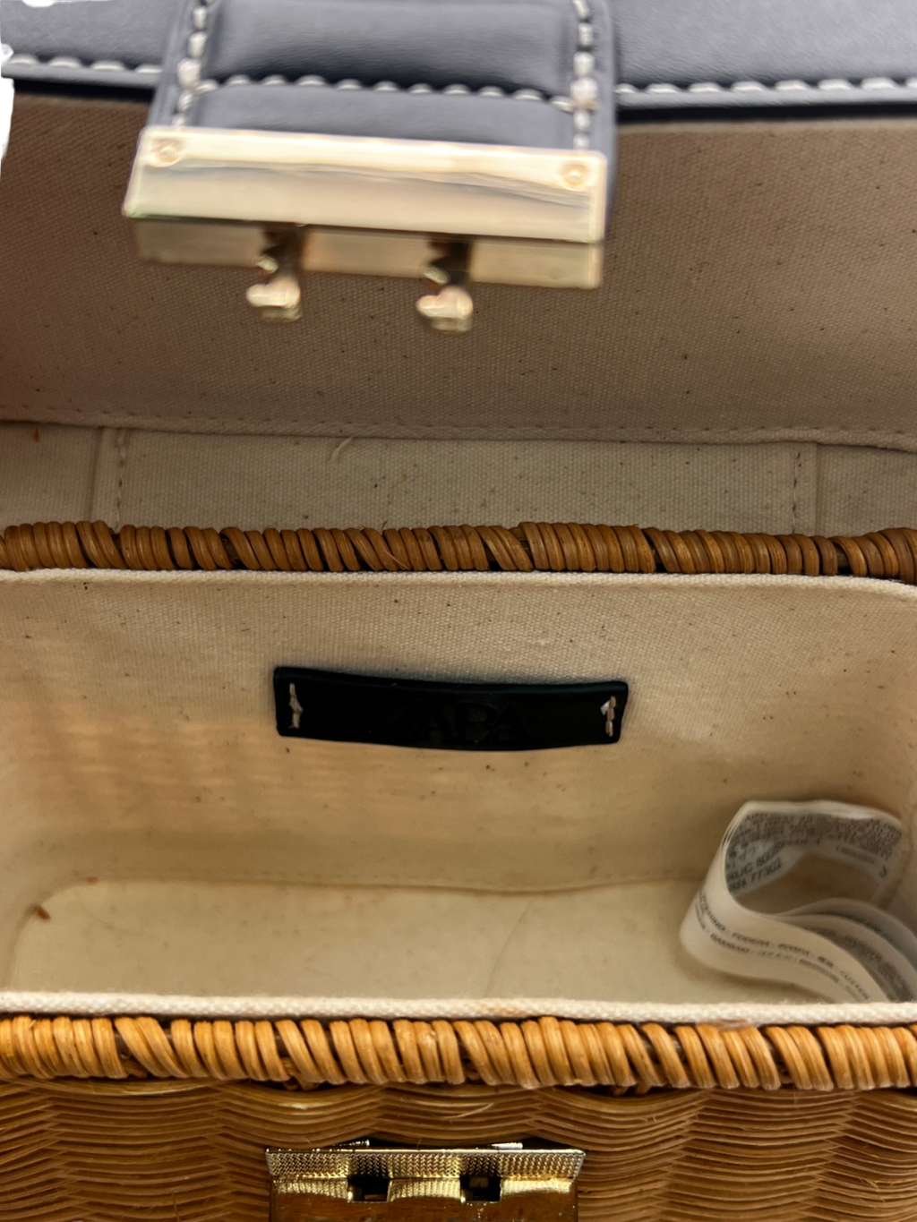 ZARA Nude Woven Crossbody Box Basket Bag