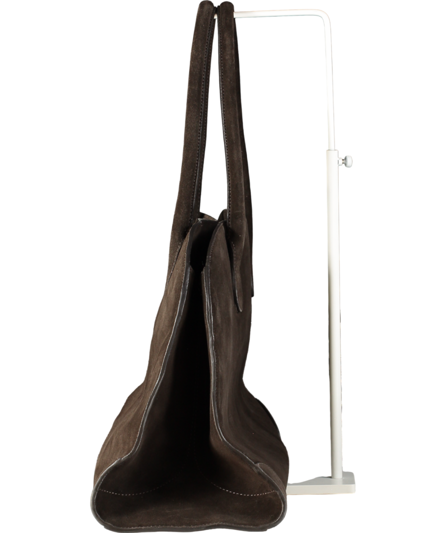 cos Brown Suede leather large Studio Bowling Bag