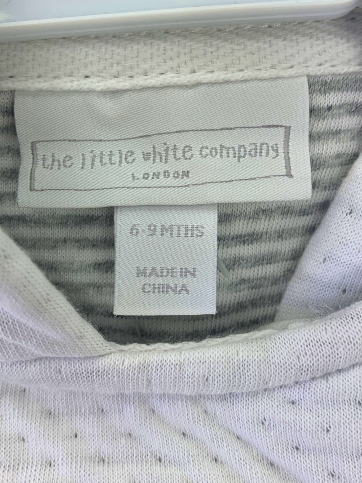 The Little White Company White Organic Cotton Hooded Pyjama Set 6-9 Mths