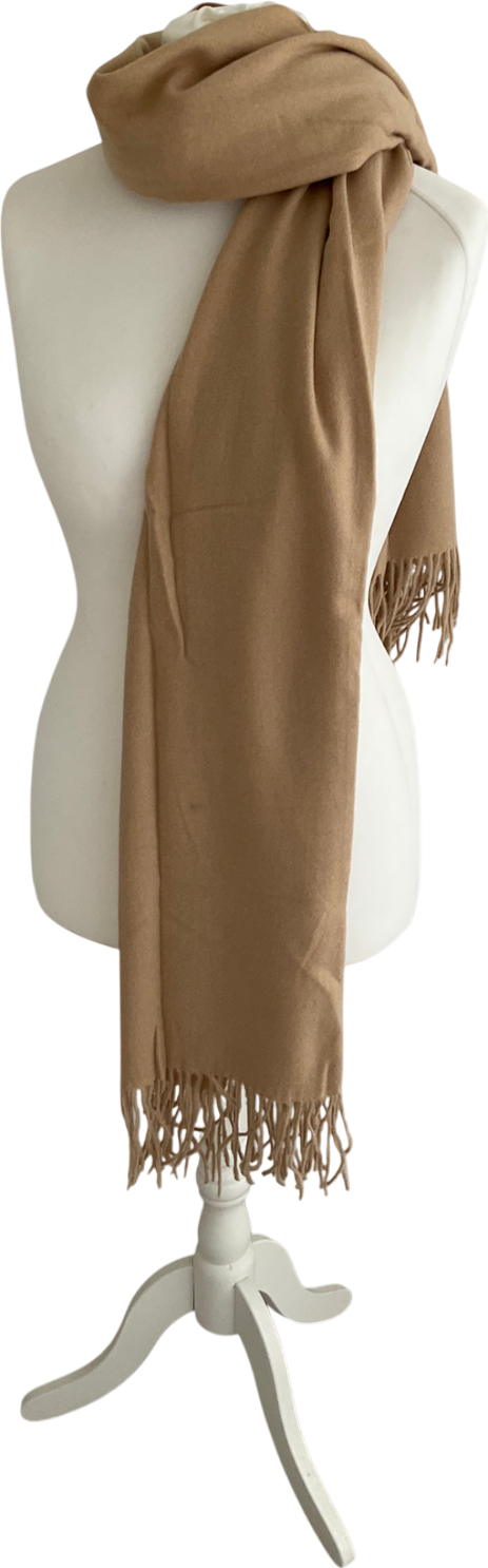 Beige Wool Look Scarf One Size