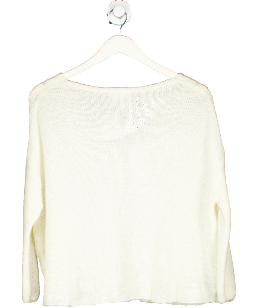 American Vintage White East V Neck Knit Jumper UK XS/S