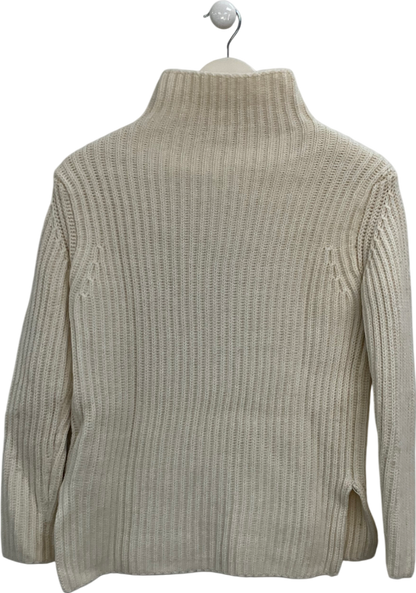 REISS Cream High Neck Wool Blend Jumper UK XS