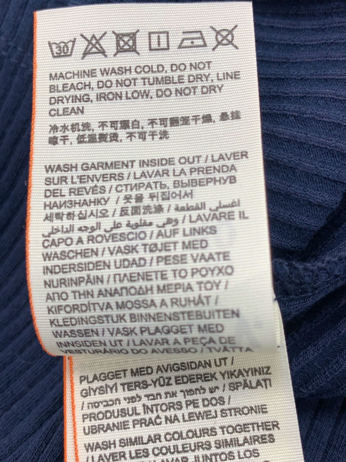 Superdry Navy Ribbed cotton Harper Bardot Dress UK 12