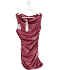 Lovers and Friends Red Burgundy Noa Faux Leather Mini Dress UK XS
