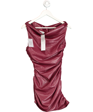 Lovers and Friends Red Burgundy Noa Faux Leather Mini Dress UK XS