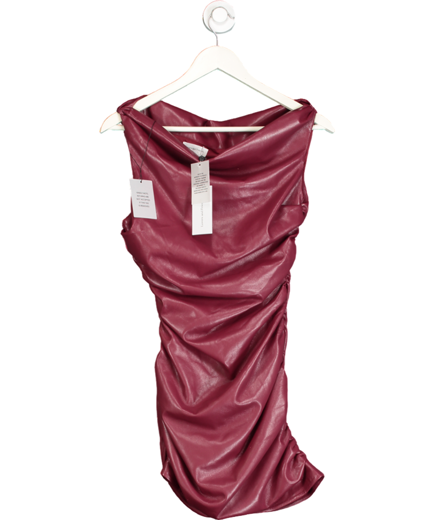 Lovers and Friends Red Burgundy Noa Faux Leather Mini Dress UK XS