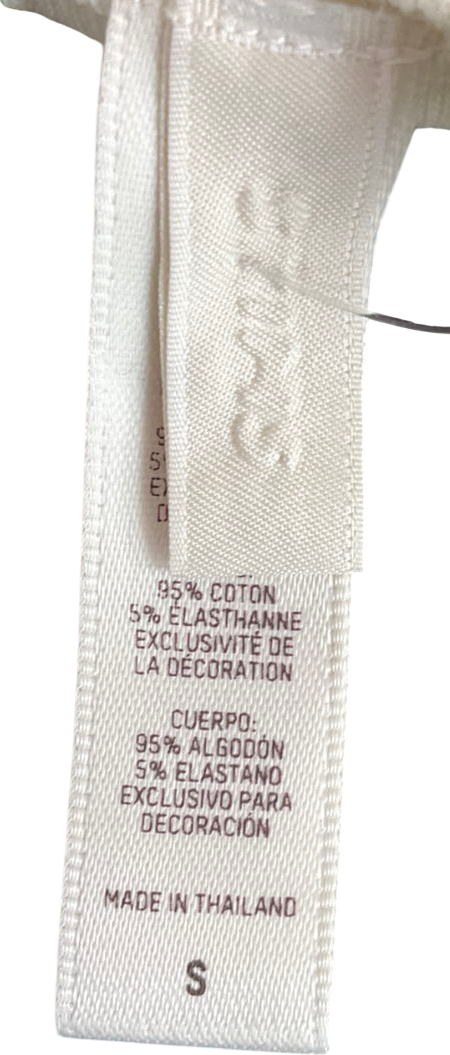 SKIMS Cream Cotton Ribbed Tank Top UK S