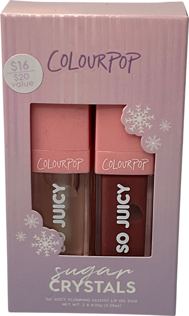 colourpop Sugar Crystals Plumping Glossy Lip Oil Kit Sugar Crystal 2x8.10g