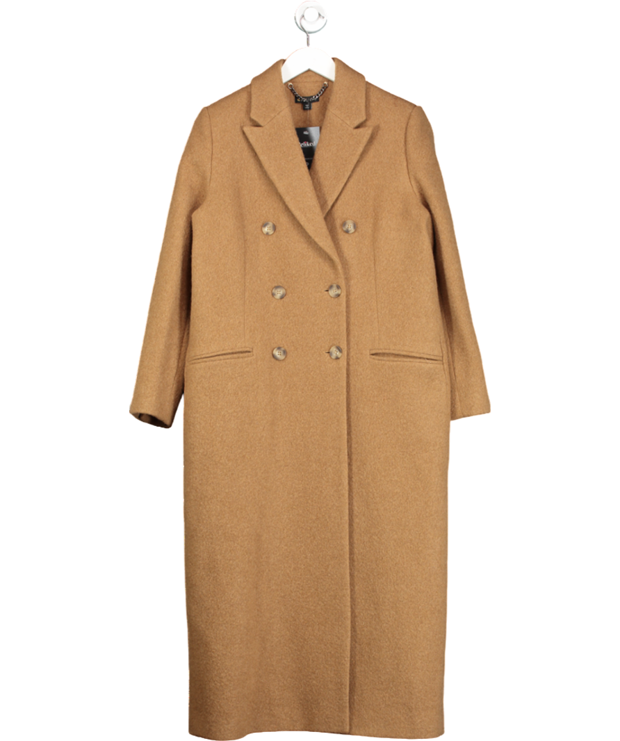 Whistles Brown Camel Textured Wool Blend Coat UK 10