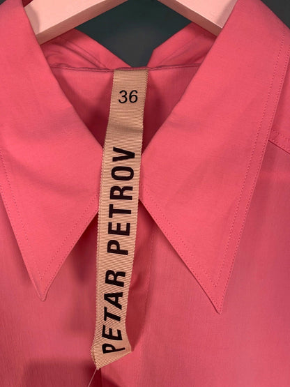 Petar Petrov Pink Sleeveless Button-Down Shirt UK 8