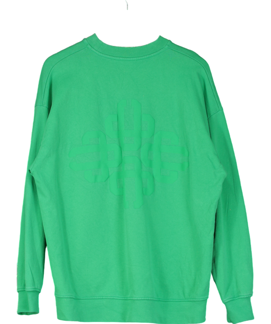 The Couture Club Green Cotton Logo Sweater UK 10