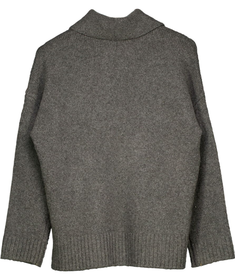 Abercrombie & Fitch Grey Notch Collared Sweater UK S