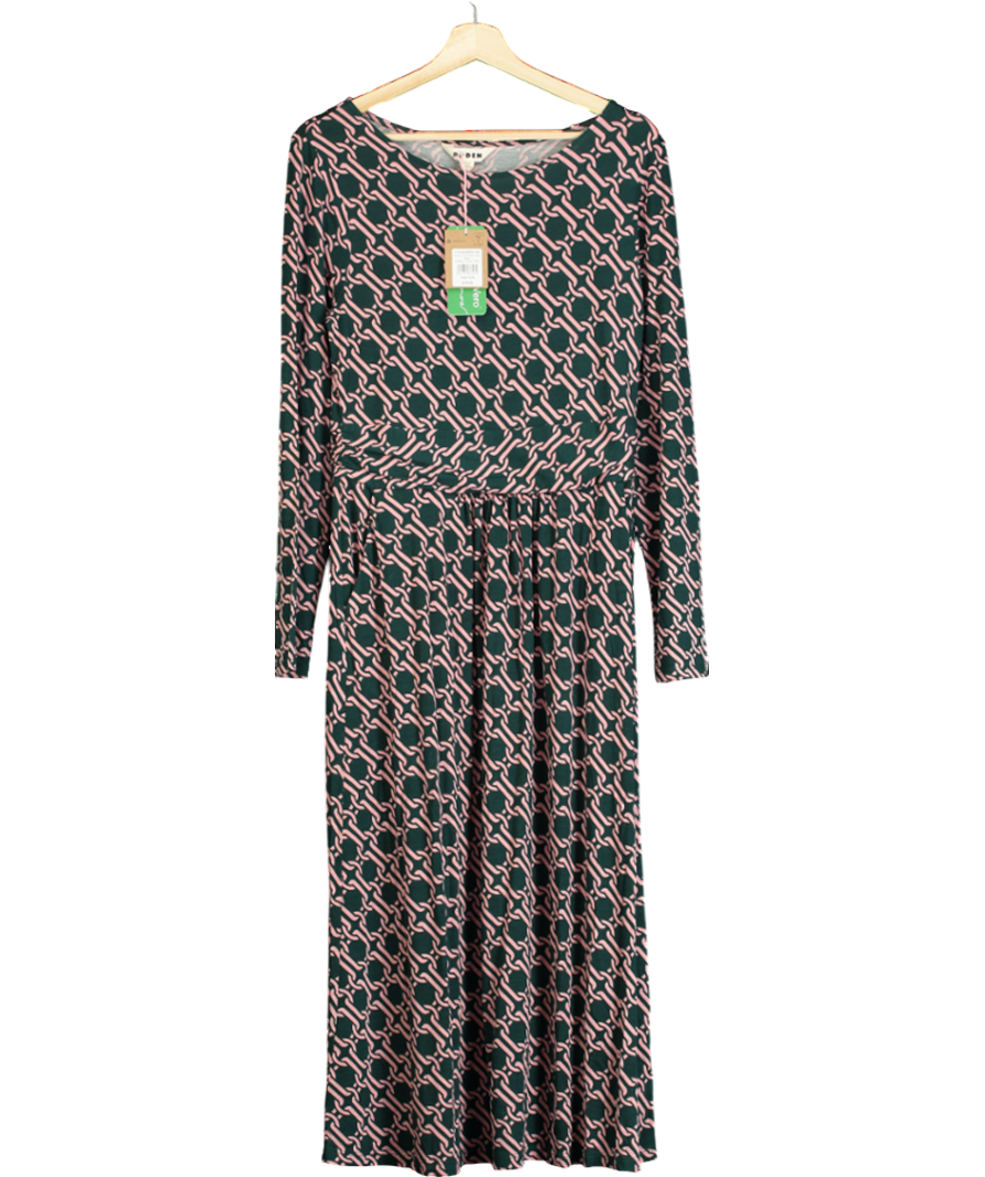 Boden Green Amelie Long Sleeve Midi Dress UK 12