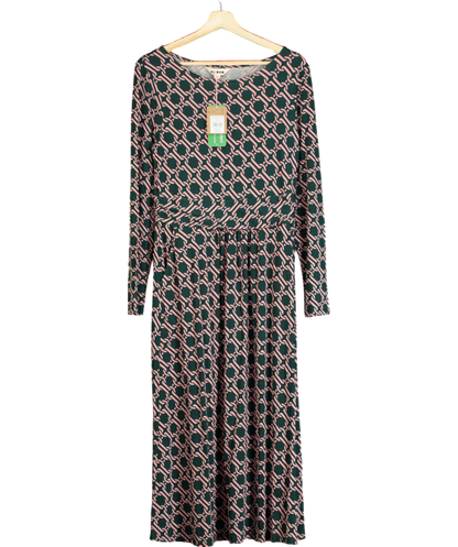 Boden Green Amelie Long Sleeve Midi Dress UK 12