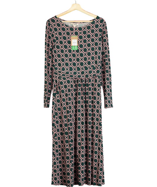 Boden Green Amelie Long Sleeve Midi Dress UK 12