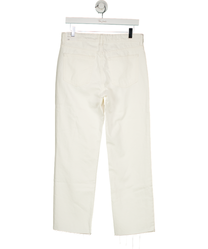 MANGO White Blanca Straight Fit Cropped Jeans UK 10