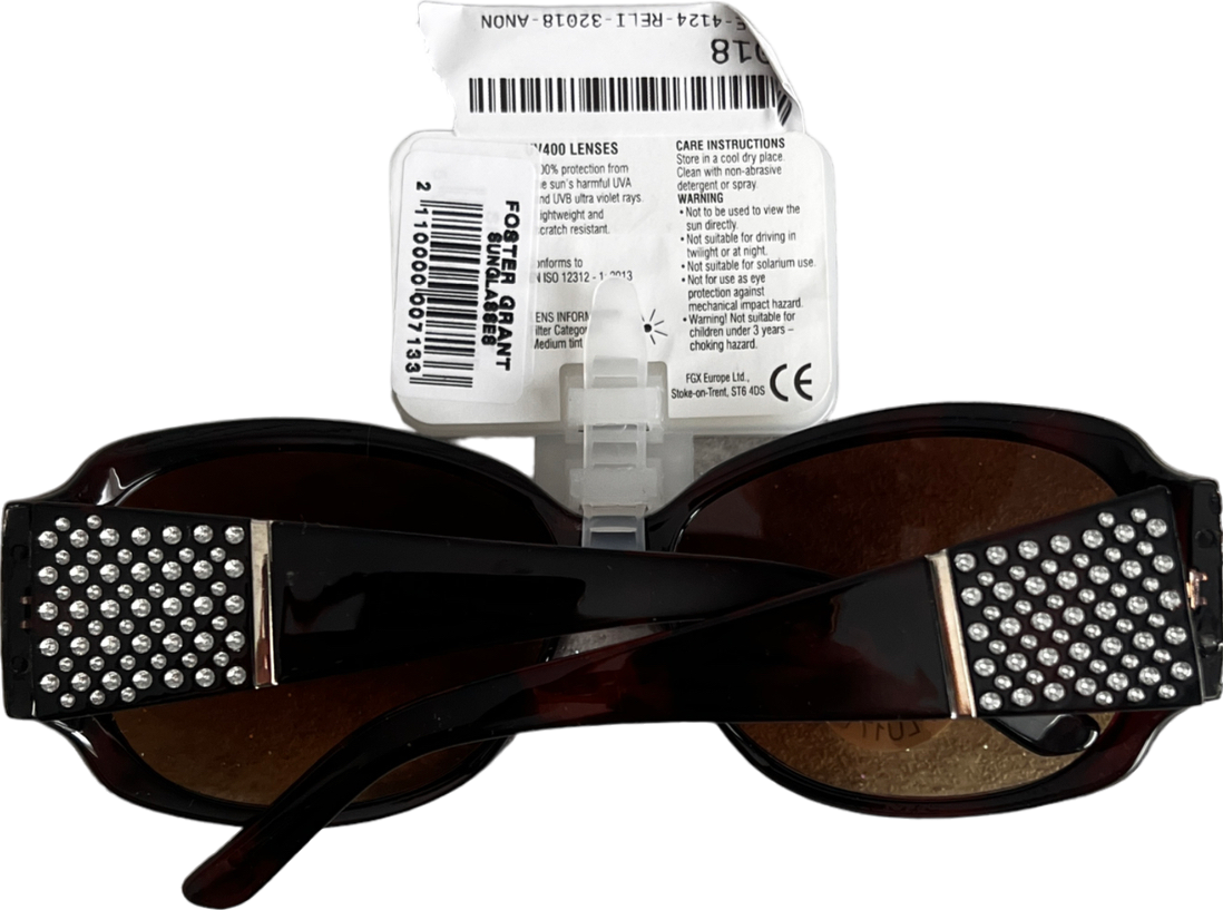 foster grant Brown Maxblock Diamanté Detail Sunglasses