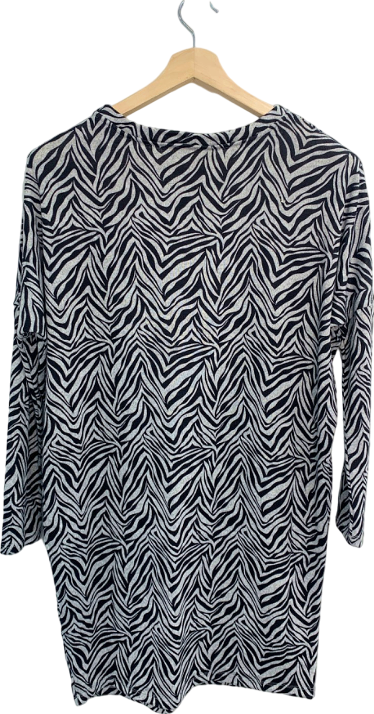 Apricot Grey Zebra Cocoon Dress UK 10