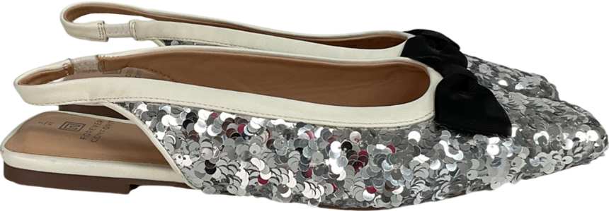 forever comfort Metallic Sequin Bow Slingback Shoes UK 7 EU 40 👠