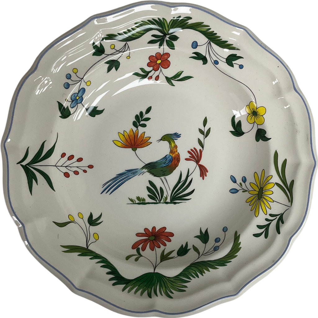 GIEN Oiseaux de paradis White China Plate