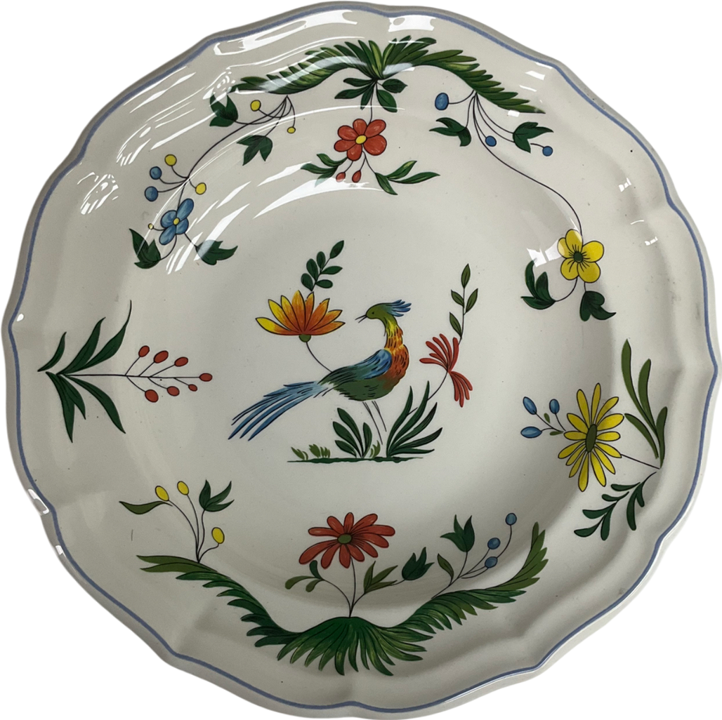 GIEN Oiseaux de paradis White China Plate
