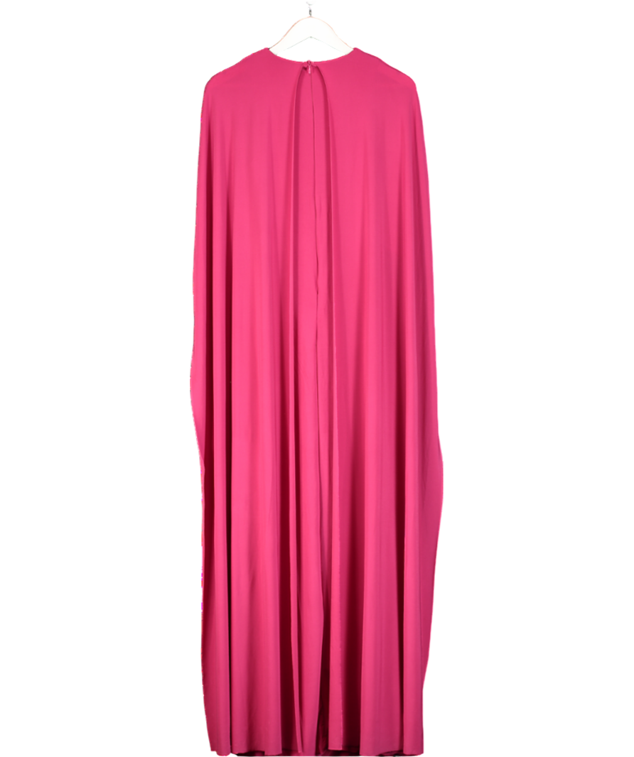Club L Padma Pink Draped Maxi Dress With Cape Sleeves UK 6