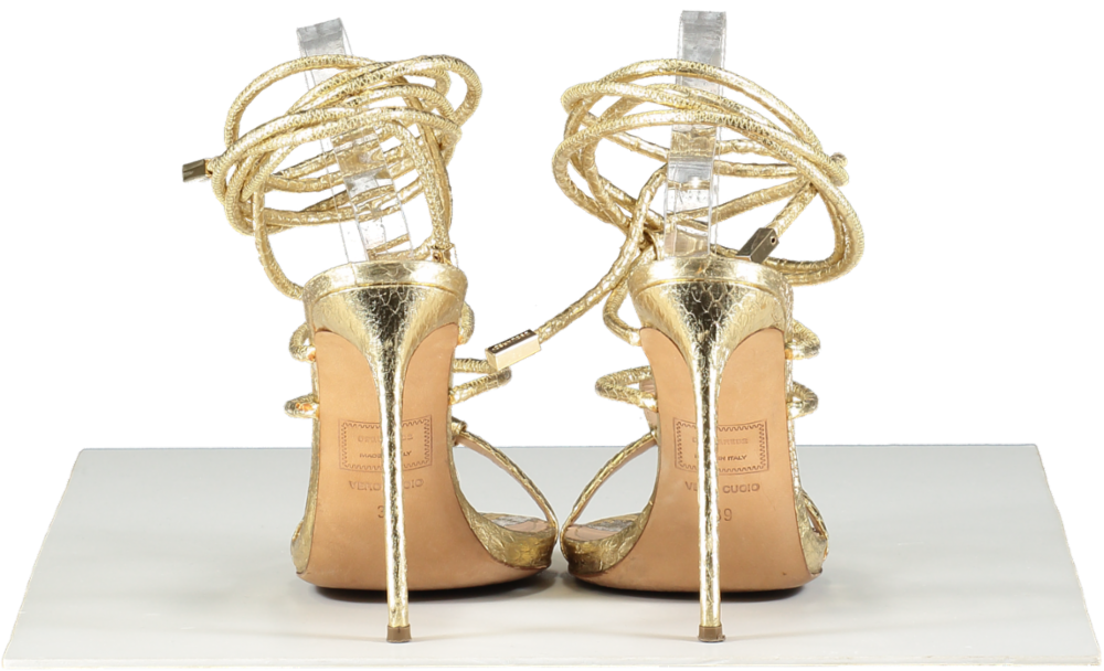 DSQUARED2 Metallic Snakeskin Strappy Sandals UK 6 EU 39 👠