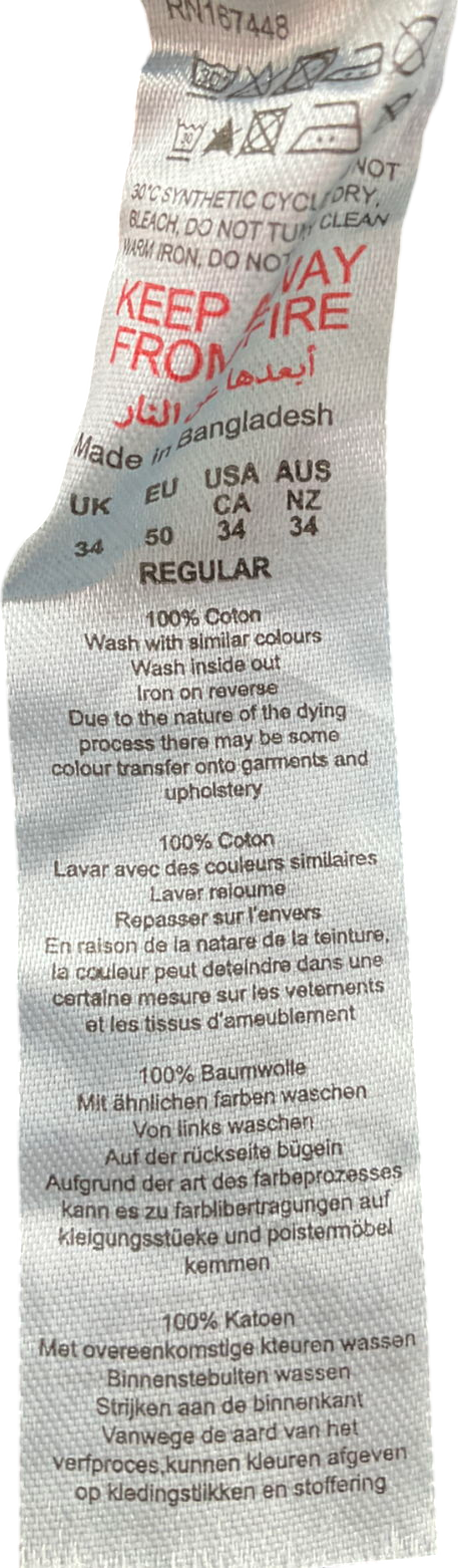 boohooMan Blue Tapered Rigid Jeans W34