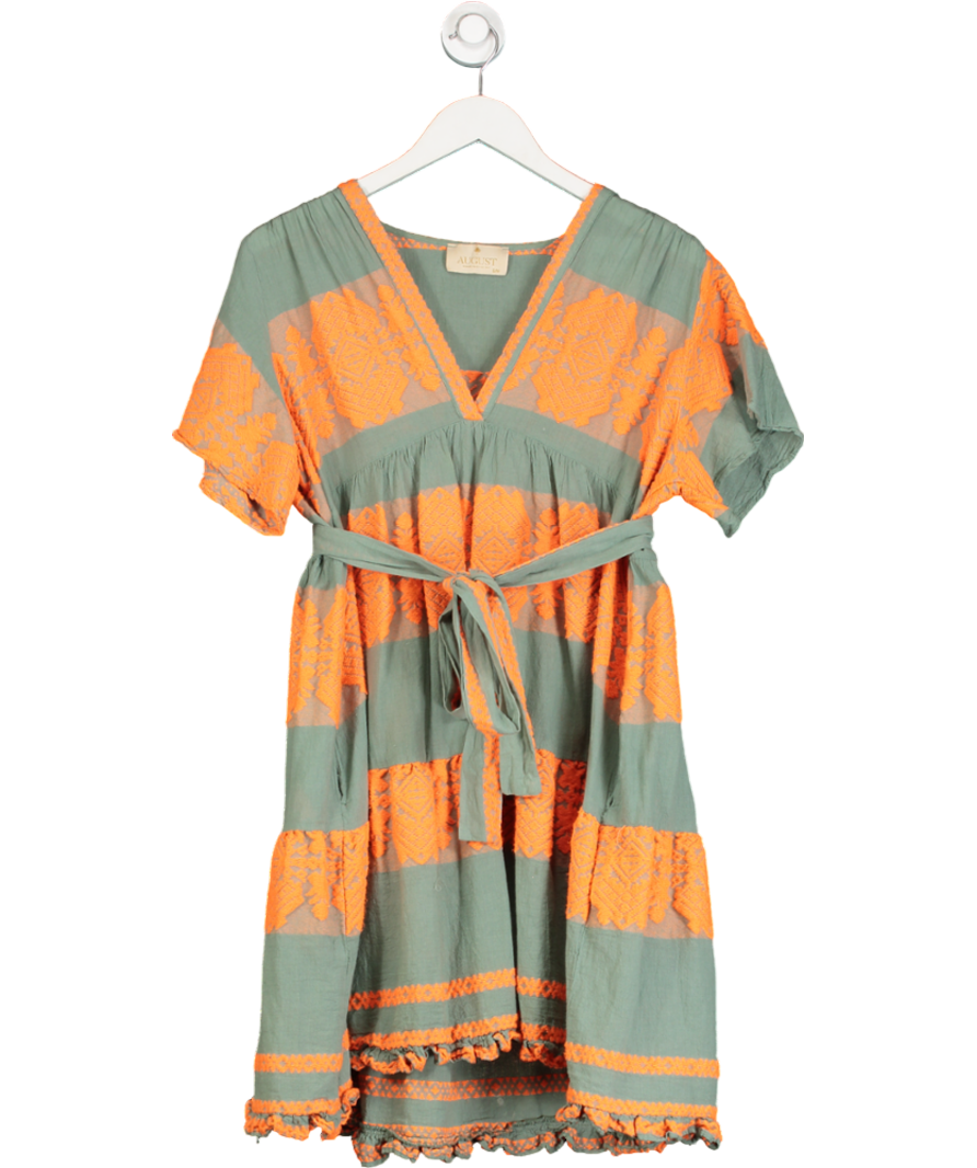 August Resort Wear GreenEmbroidered Dress UK S/M