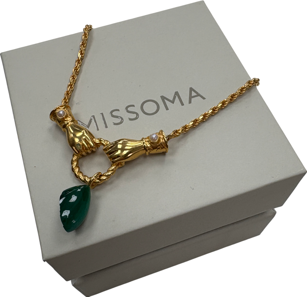 Missoma Harris Reed In Good Hands Gold Drop Pendant Necklace