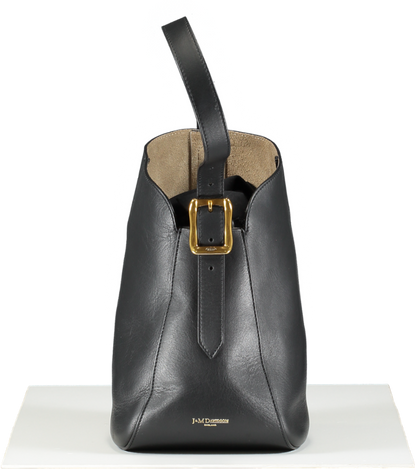 J&M Davidson Black Mini Quiver Leather Bucket Bag